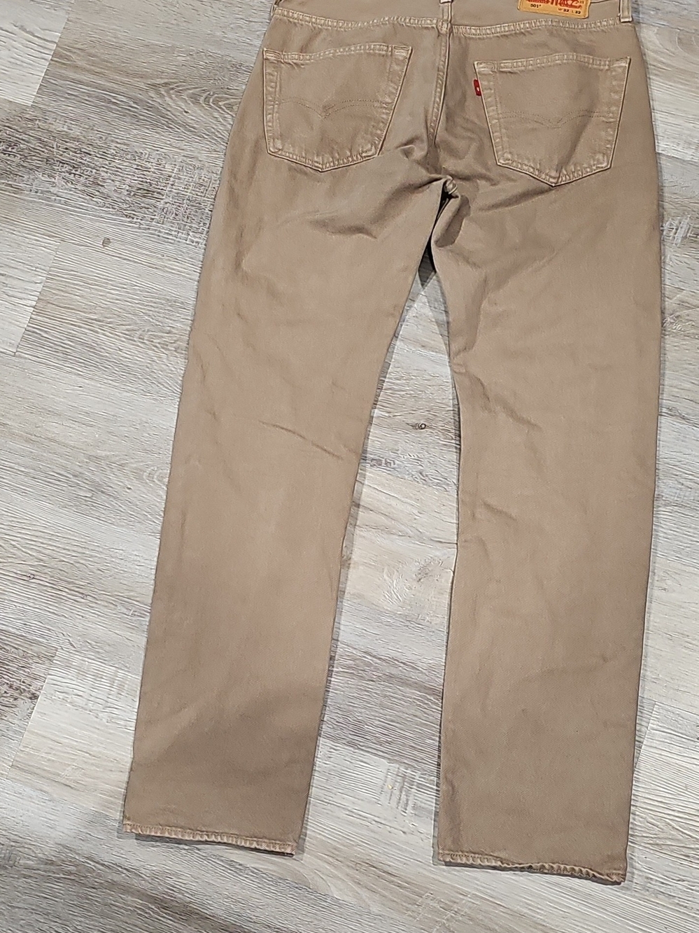Levi's 501 Men's Straight Jeans in Khaki Brown 32 X 32 - Picture 6 of 8